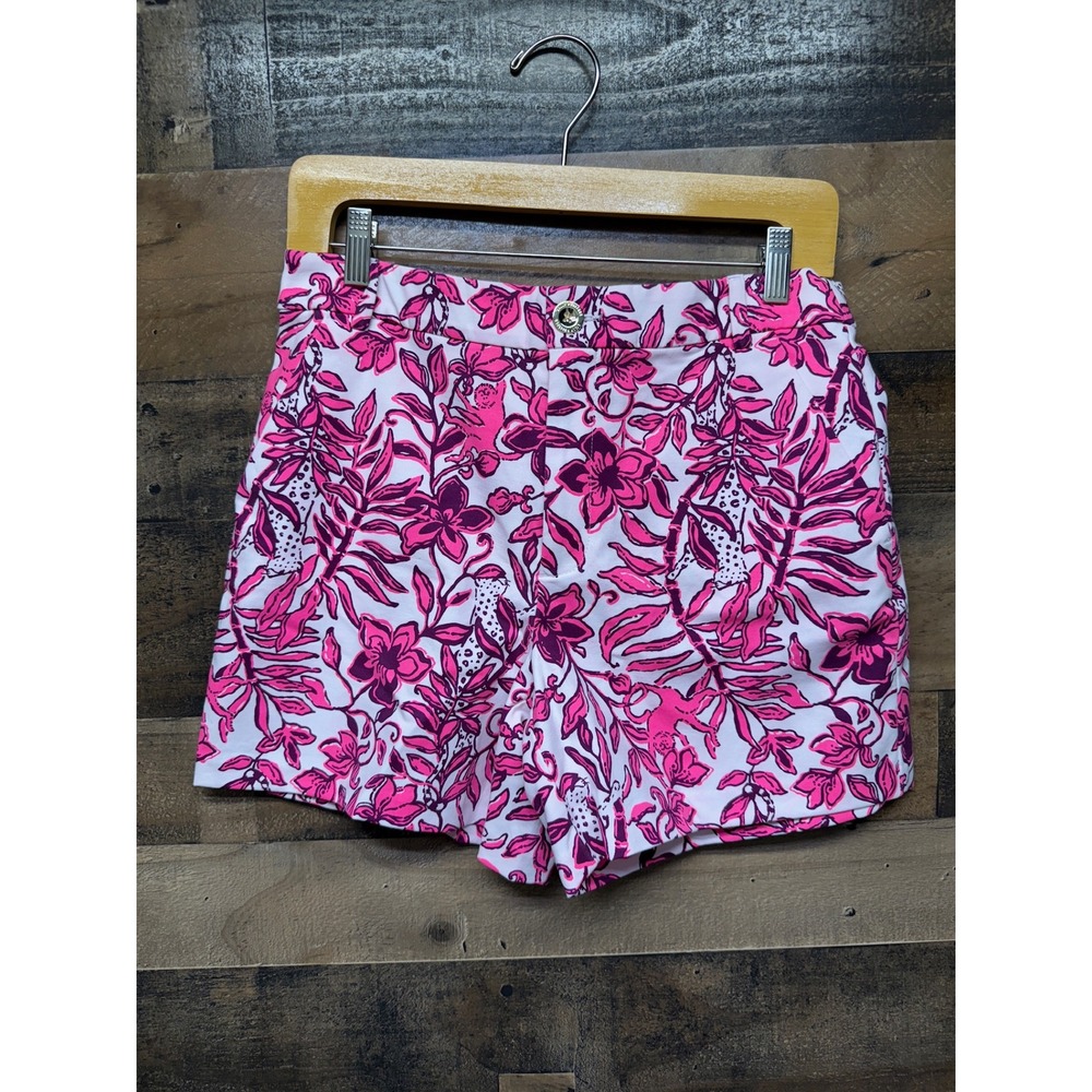 Lilly Pulitzer Gretchen High Rise Shorts Size 8 Elderflower‎ Blossom Lil Escape